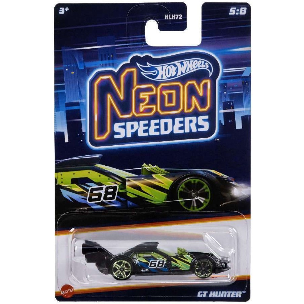 Тематическая машинка Hot Wheels Neon Speeders GT Hunter HLH72-5