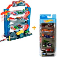 Фото Комплект Hot Wheels Четырехэтажный гараж для машинок GNL70 + Подарочный набор автомобилей в ассортименте 1806
