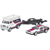 Игровой набор Hot Wheels Premium Car Culture 2025 Team Transport DMC DeLorean + Rally Trailer FLF56-JBM35