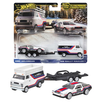 Игровой набор Hot Wheels Premium Car Culture 2025 Team Transport DMC DeLorean + Rally Trailer FLF56-JBM35